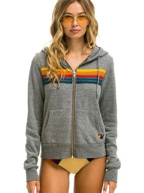 Aviator Nation Grey Zip Hoodie